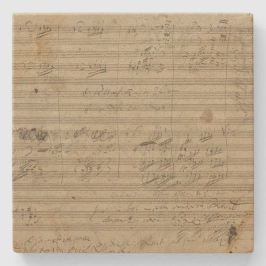 Beethoven 9th Symphony, Music Manuscript Stenen Onderzetter (Voorkant)