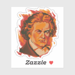 Beethoven Fire Palette Portrait Sticker