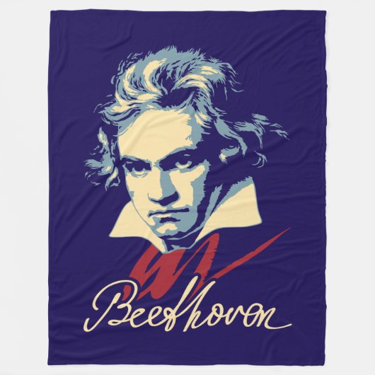 Beethoven Fleece Deken (Voorkant)