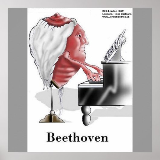 Beethoven Funny Designer/Cartoon Poster Print (Voorkant)
