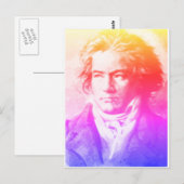 Beethoven in Briefkaart met kleuren (Voorkant / Achterkant)