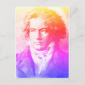 Beethoven in Briefkaart met kleuren (Voorkant)
