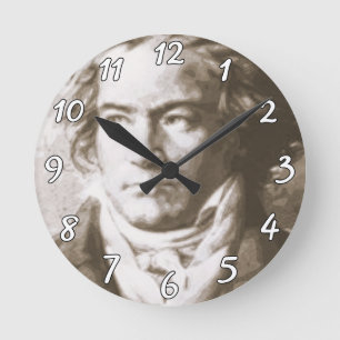 Beethoven in Sepia Custom Ronde Klok
