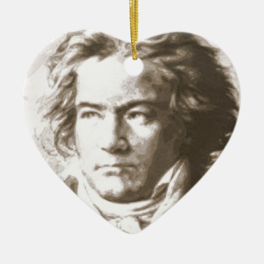 Beethoven in Sepia Keramisch Ornament (Voorkant)