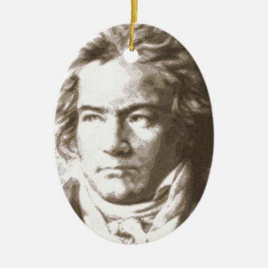 Beethoven in Sepia Keramisch Ornament (Voorkant)