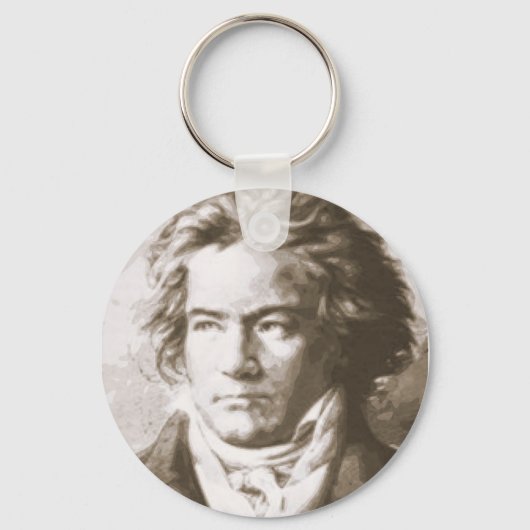 Beethoven in Sepia Sleutelhanger (Voorkant)