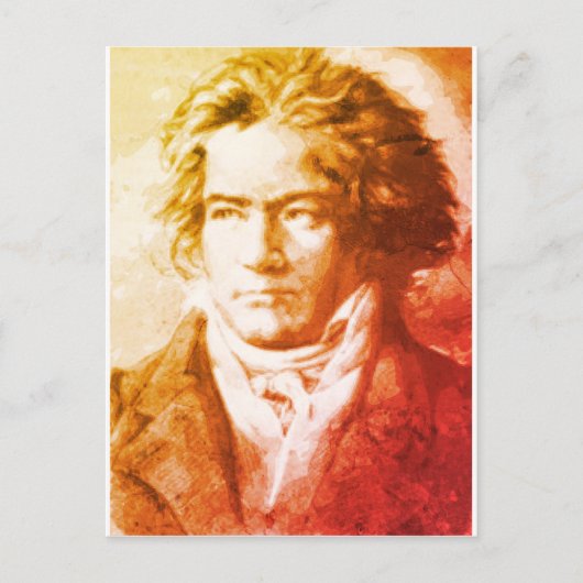 Beethoven in  stijlprint briefkaart (Voorkant)