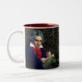 Beethoven Music Composer Black Gold Stars Mug (Gauche)