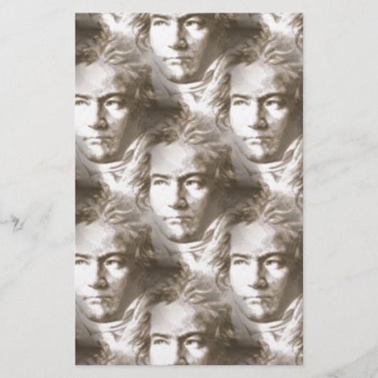 Beethoven Portrait Pattern Briefpapier (Voorkant)