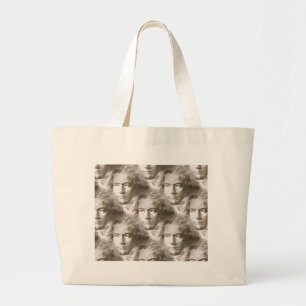 Beethoven Portrait Pattern Grote Tote Bag