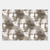 Beethoven Portrait Pattern Inpakpapier Vel (Voorkant 2)