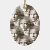 Beethoven Portrait Pattern Keramisch Ornament (Voorkant)