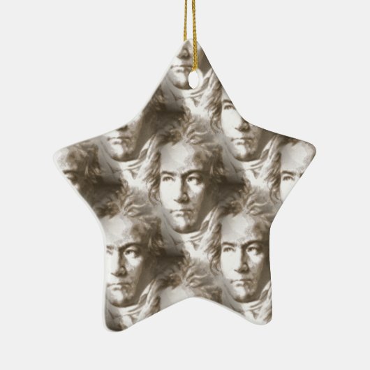 Beethoven Portrait Pattern Keramisch Ornament (Rechts)