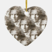 Beethoven Portrait Pattern Keramisch Ornament (Voorkant)