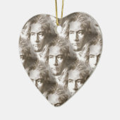 Beethoven Portrait Pattern Keramisch Ornament (Links)