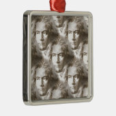 Beethoven Portrait Pattern Metalen Ornament (Rechts)