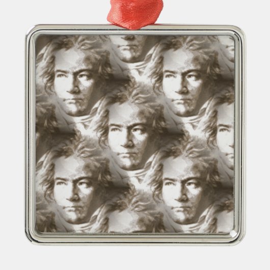 Beethoven Portrait Pattern Metalen Ornament (Voorkant)