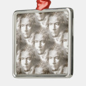 Beethoven Portrait Pattern Metalen Ornament (Links)