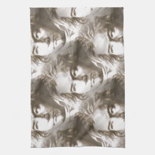 Beethoven Portrait Pattern Theedoek (Verticaal)