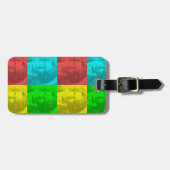 Beethoven portret op vierkantjes bagagelabel (Voorkant horizontaal)