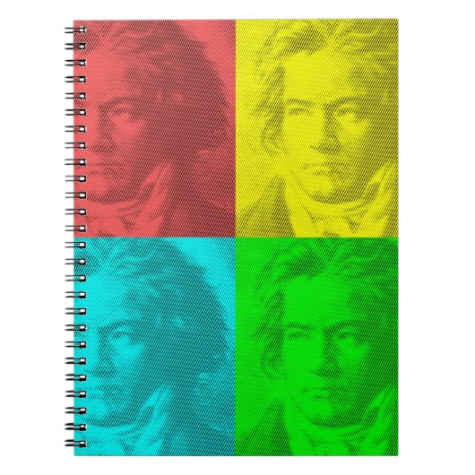 Beethoven portret op vierkantjes notitieboek (Voorkant)
