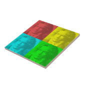 Beethoven portret op vierkantjes tegeltje (Zijkant)