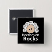 Beethoven Rocks Button (Voorkant /achterkant)
