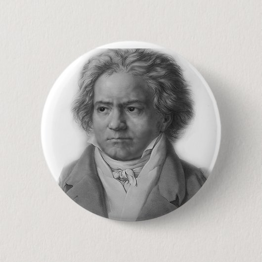 Beethoven Ronde Button 5,7 Cm (Voorkant)