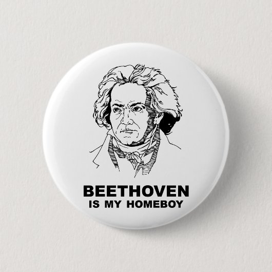 Beethoven Ronde Button 5,7 Cm (Voorkant)