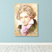 Beethoven sur toile - Style aquarelle (Insitu (Plancher de Bois))