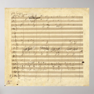 Beethoven Symfonie nr. 9 Originele Manuscript Prin Poster