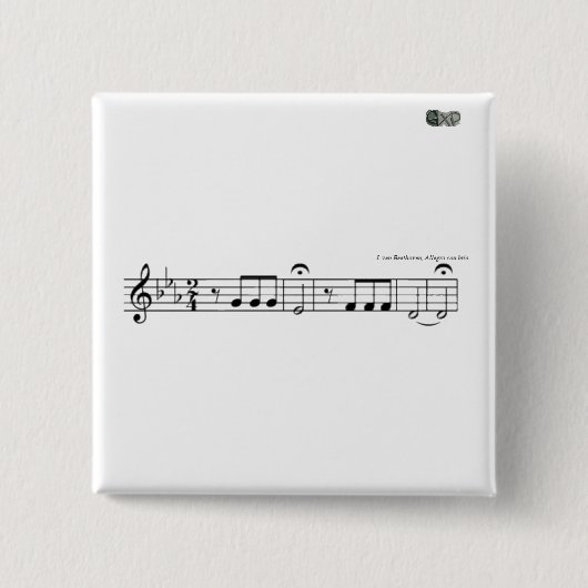 Beethoven Symphony No. 5 Badge Vierkante Button 5,1 Cm (Voorkant)