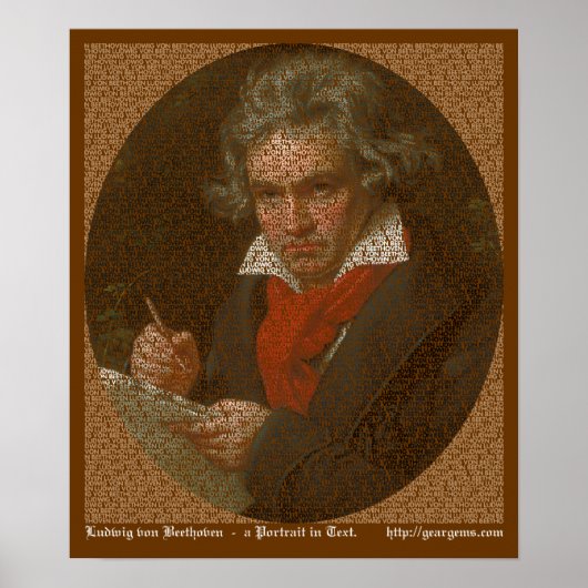 Beethoven tekstportret poster (Voorkant)