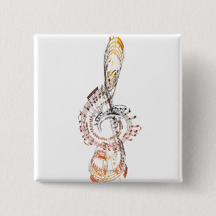 Beethoven Vierkante Button 5,1 Cm