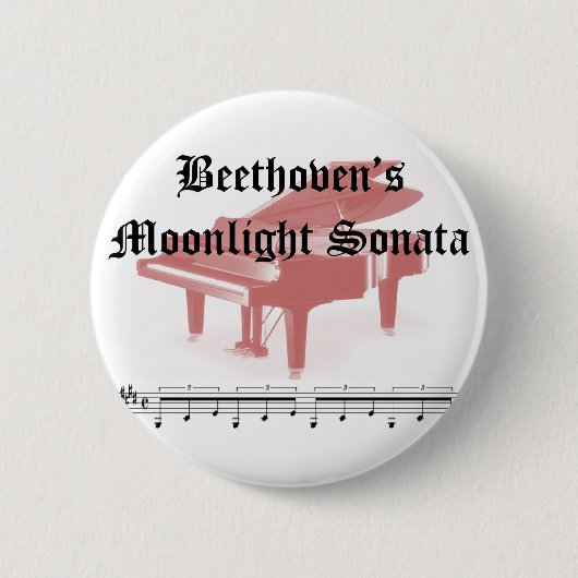beethovens moonlight sonata giften ronde button 5,7 cm (Voorkant)