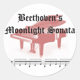 beethovens moonlight sonata giften ronde sticker