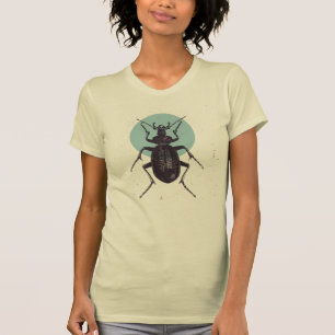 Beetle-bug en blauwe maanillustratie t-shirt