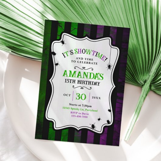 Beetle Bug Halloween Verjaardag Uitnodiging, Macab Kaart