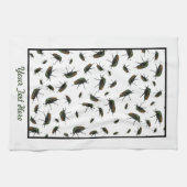 Beetle Bug Kitchen Towel - Optionele personalisati Theedoek (Horizontaal)