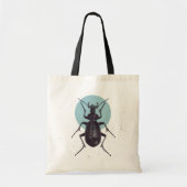 Beetle-bug tegen blauwe maanillustratie tote bag (Voorkant)