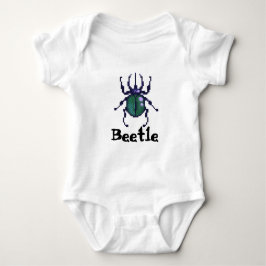 Beetle green pixel art romper