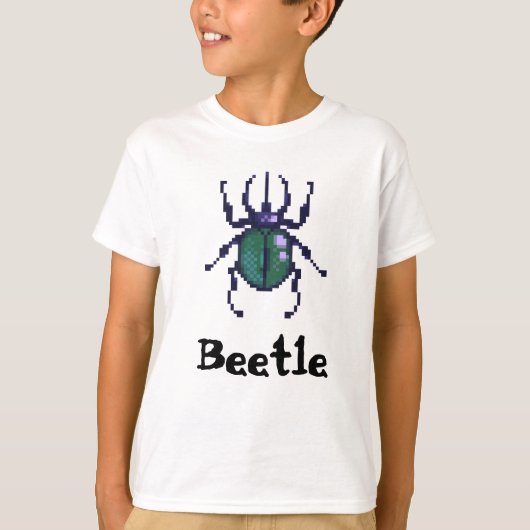 Beetle green pixel art t-shirt (Voorkant)