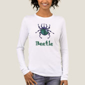 Beetle green pixel art Tri-Blend shirt (Voorkant volledig)