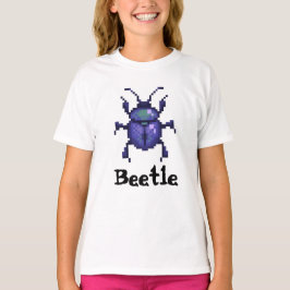 Beetle purple pixel art t-shirt
