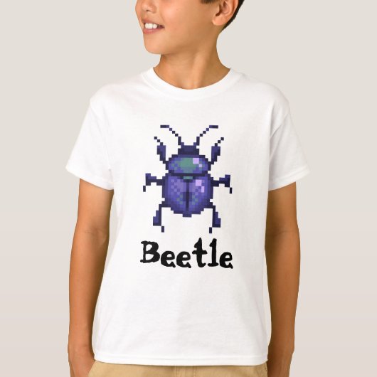 Beetle purple pixel art t-shirt (Voorkant)