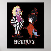 Beetlejuice Red Outline Beetlejuice en Lydia winke Poster (Voorkant)