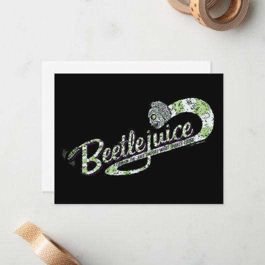 Beetlejuice | Zet de Juice aan Notitiekaartje (Voorkant / Achterkant in situ)