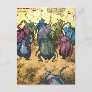 Beetles die de midzomer vieren briefkaart