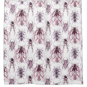Beetles Purple Aquarelle Douche rideau (Devant)