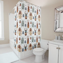 Beetles rideau de douche multicolore